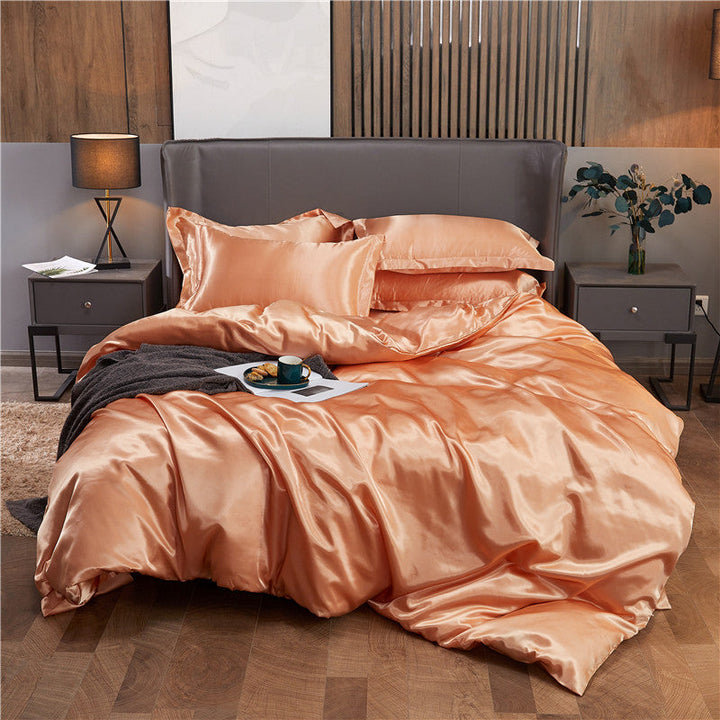 "Ylellinen 25 Momme silkki vuodevaatesetti, vaaleanpunainen sävy, hypoallergeeninen, 100% Mulberry-silkki, sopii herkälle iho