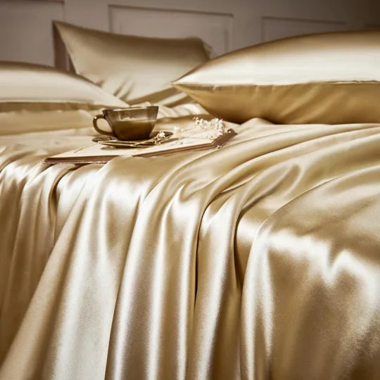 "Ylellinen 25 Momme silkki vuodevaatesetti, vaaleanpunainen sävy, hypoallergeeninen, 100% Mulberry-silkki, sopii herkälle iho