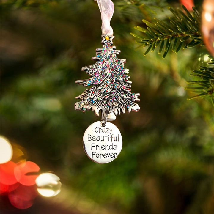 Venskabs juletræsdekoration, ornament i juletræsform, dekorativt mønster, let, symboliserer venskabets skønhed, perfekt gave.