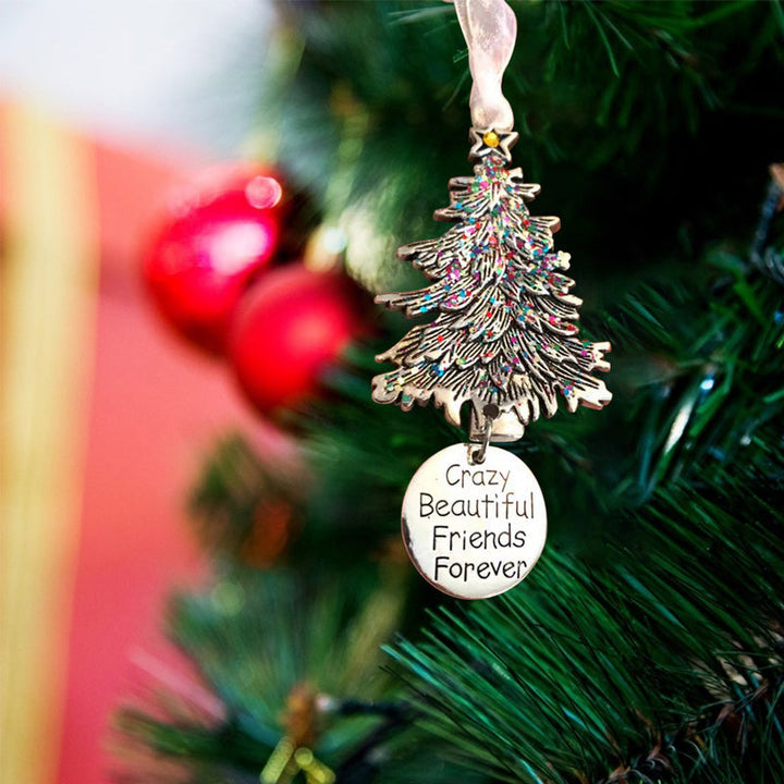 Venskabs juletræsdekoration, ornament i juletræsform, dekorativt mønster, let, symboliserer venskabets skønhed, perfekt gave.