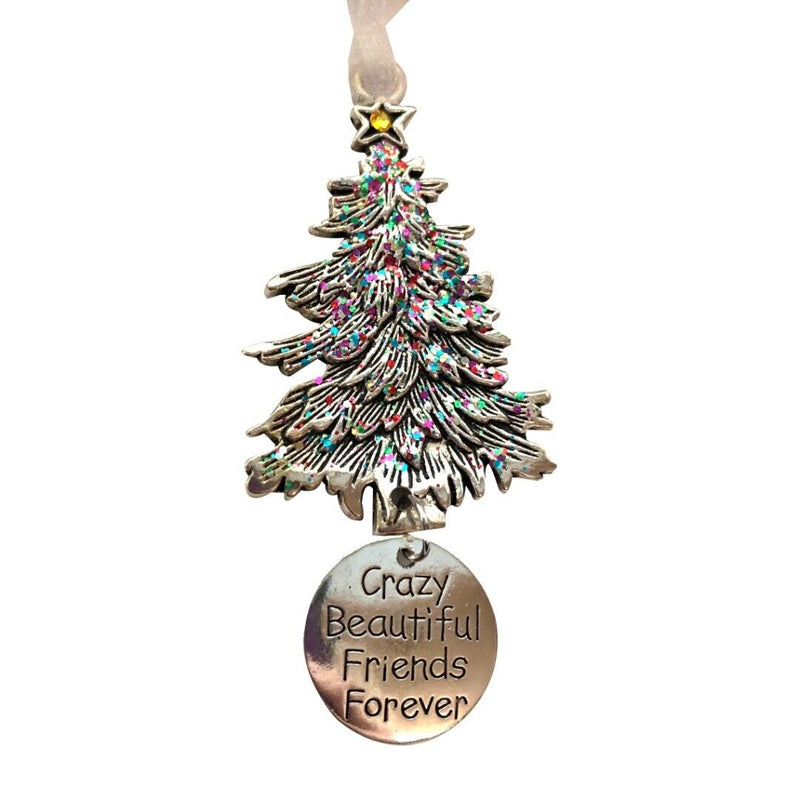 Venskabs juletræsdekoration, ornament i juletræsform, dekorativt mønster, let, symboliserer venskabets skønhed, perfekt gave.
