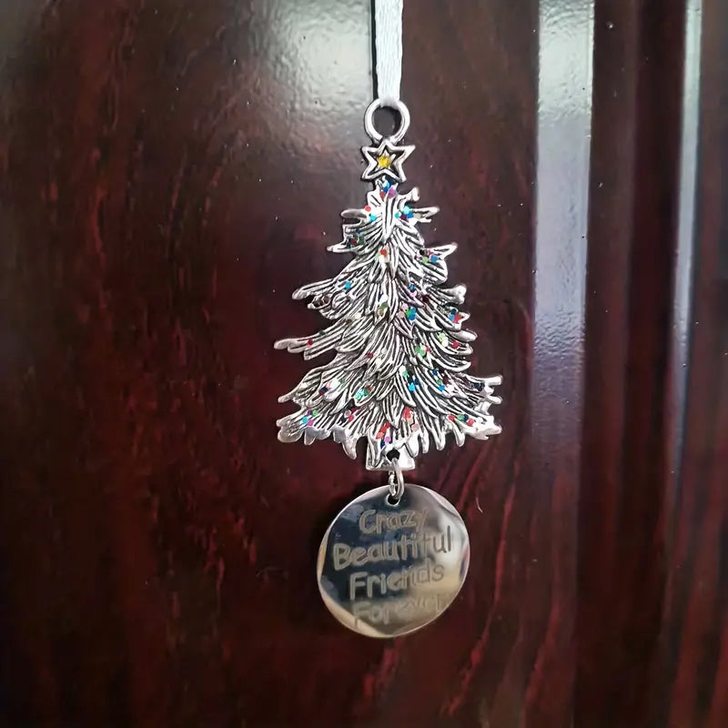 Venskabs juletræsdekoration, ornament i juletræsform, dekorativt mønster, let, symboliserer venskabets skønhed, perfekt gave.