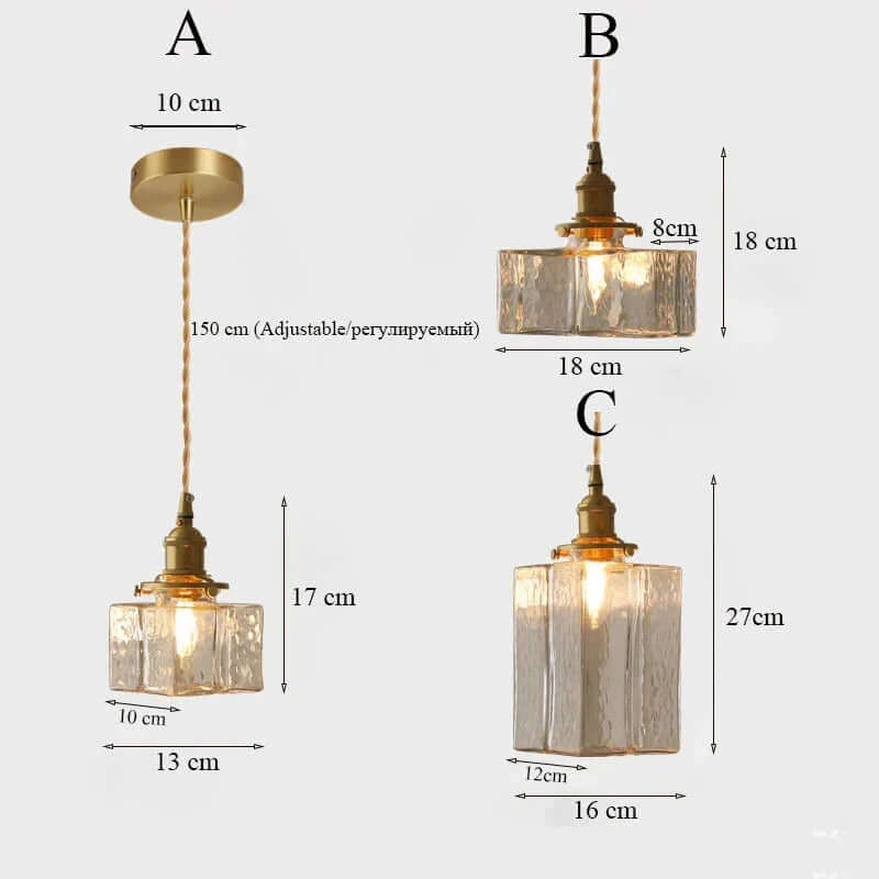 Moderne retro glas pendellampe