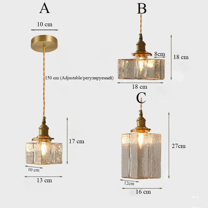 Moderne retro glas pendellampe