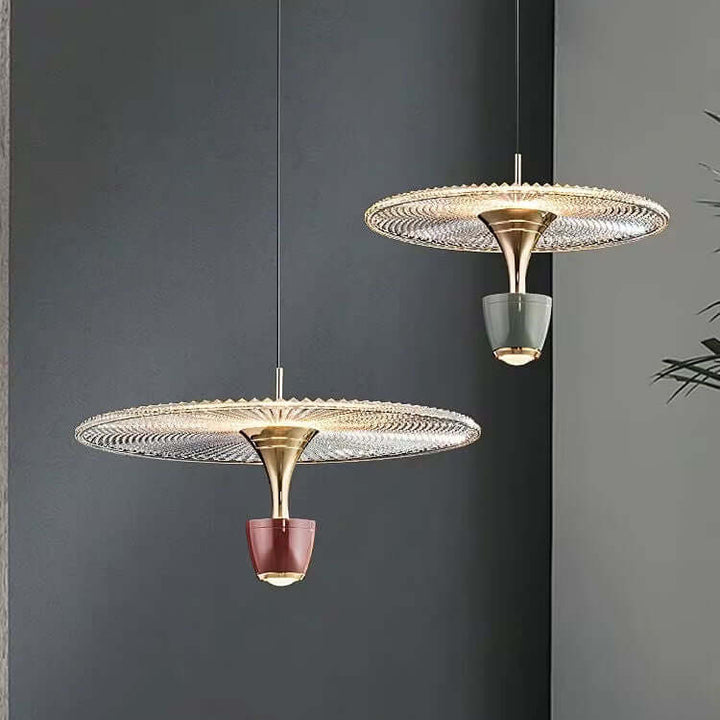 Moderne LED-vedhængslampe i diskform