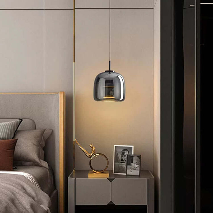 Moderne sort glas loftlampe