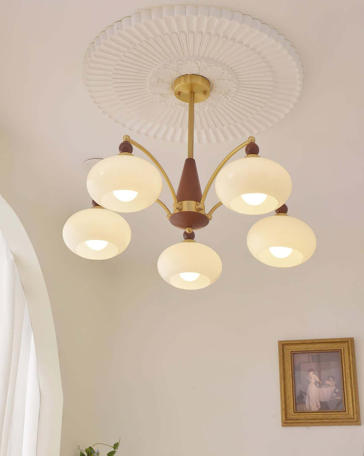 Retro loftlampe, 5 lyskilder størrelse 76cm