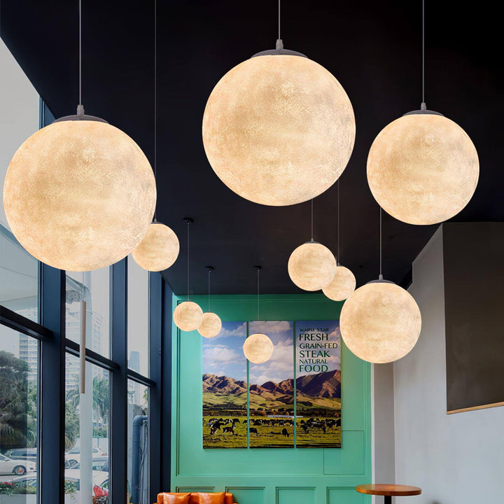 Unik måne loftlampe - 150 cm ledning