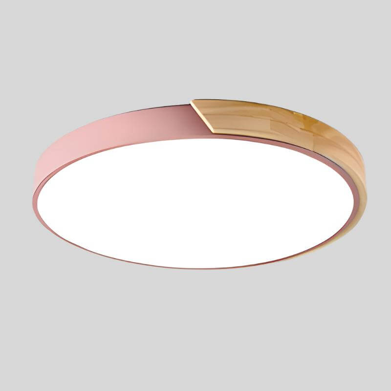 Moderne rund træ loftlampe, skandinavisk design