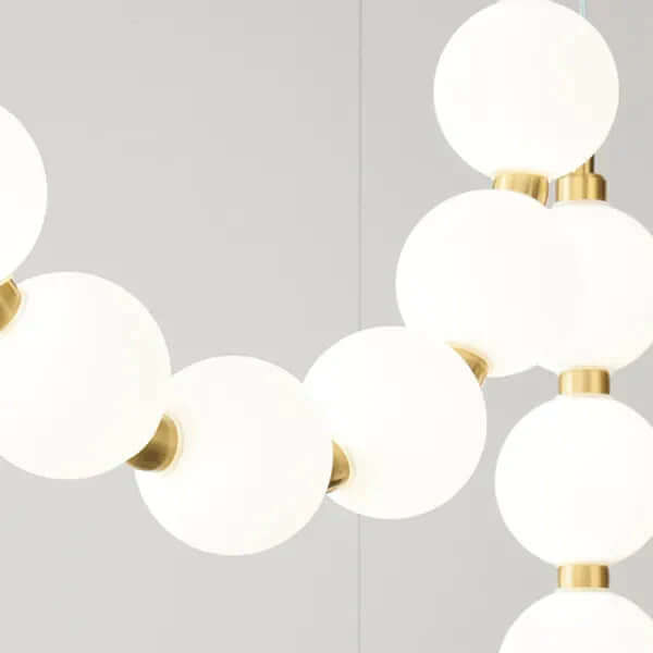 Moderne perle-pendellampe i hvid