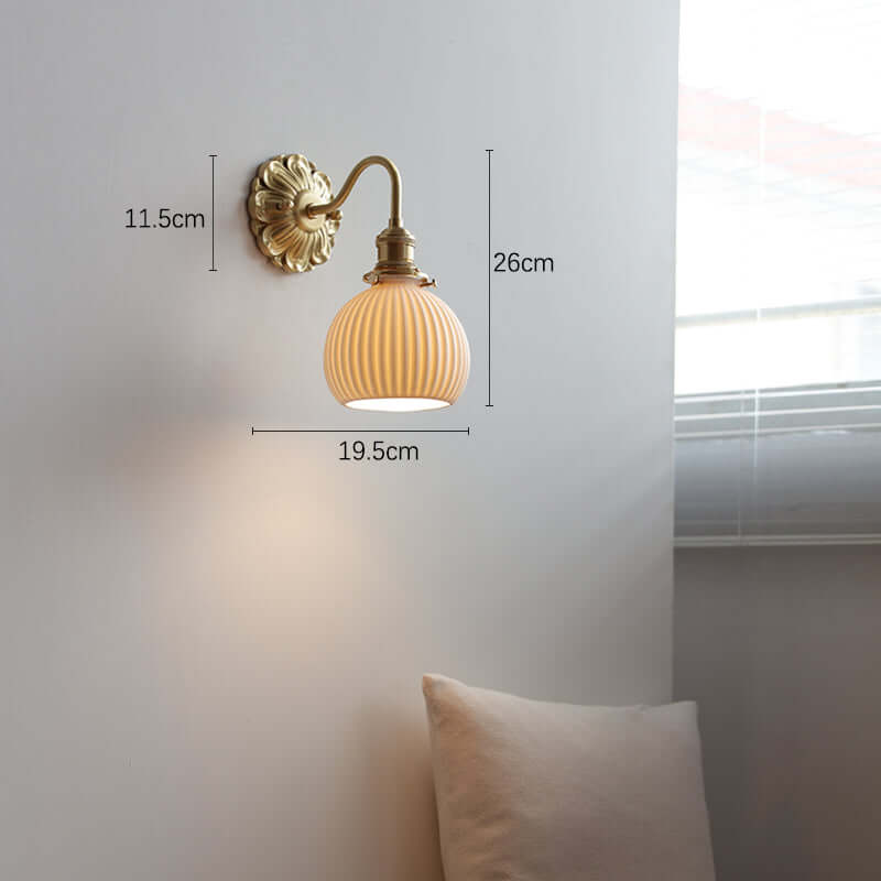 Keramik Messing Væg Lampe