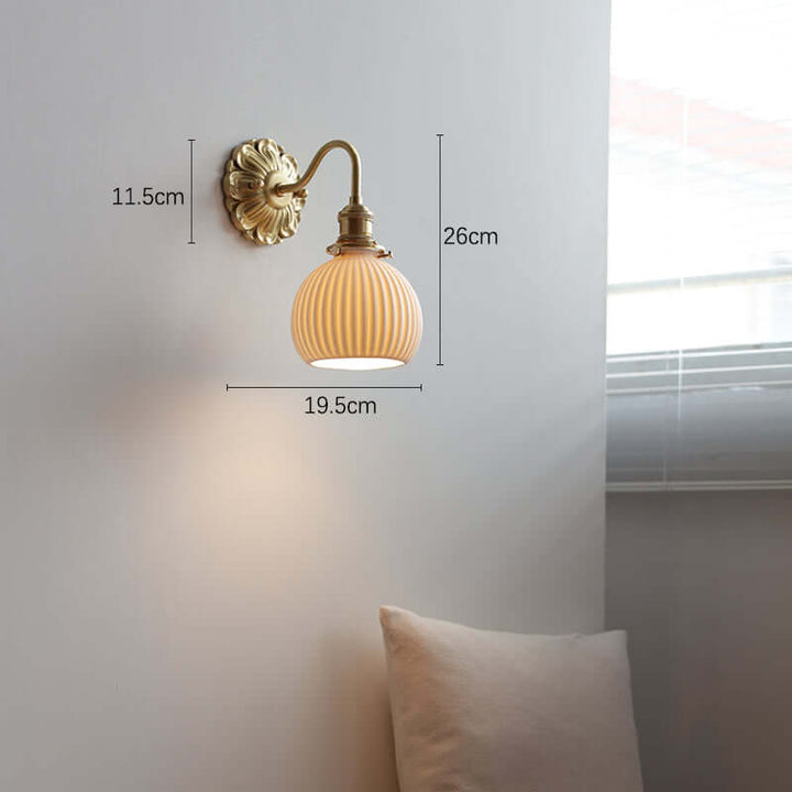 Keramik Messing Væg Lampe