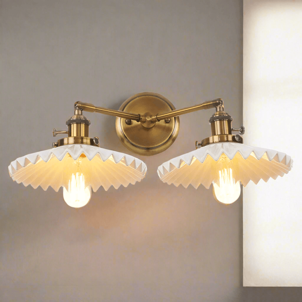 Lampe À Double Tête En Céramique Ancienne