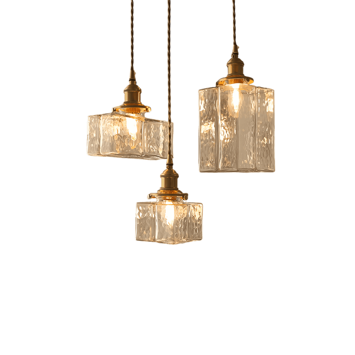 Moderne retro glas pendellampe