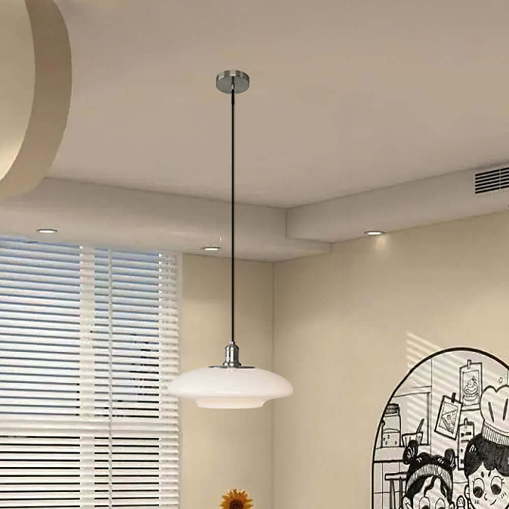 Moderne Hvid Glas Pendel