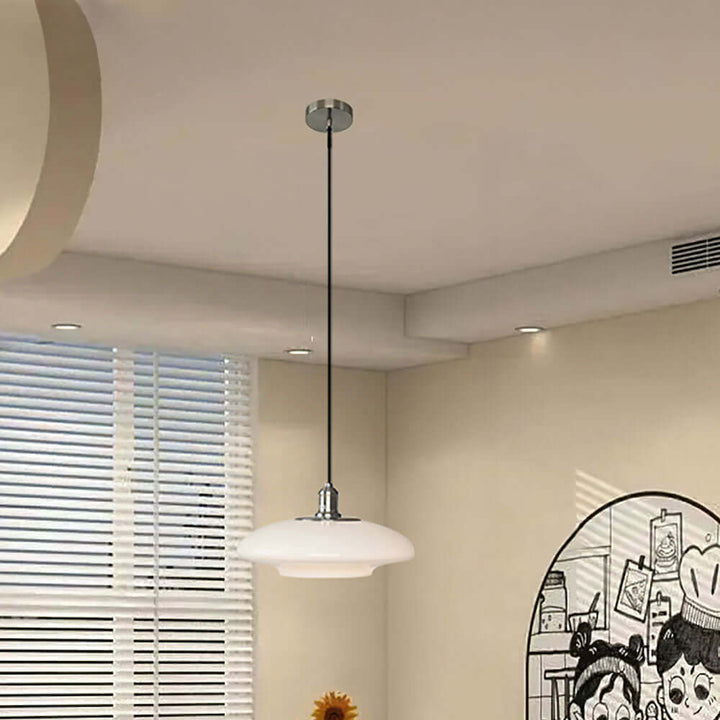 Moderne Hvid Glas Pendel
