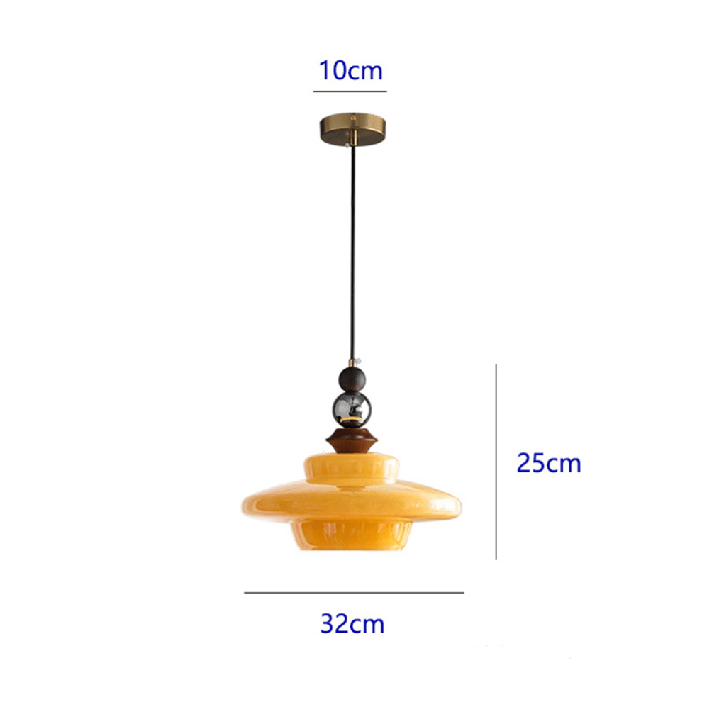 Middelalderlig Beige Glas Pendel Lampe
