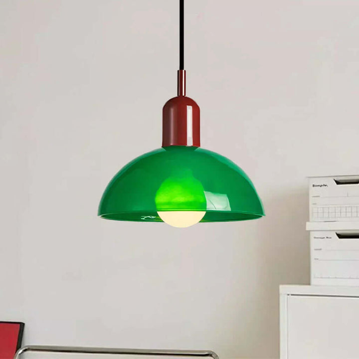 Moderne Glaskuppel Pendel - Farverigt Design