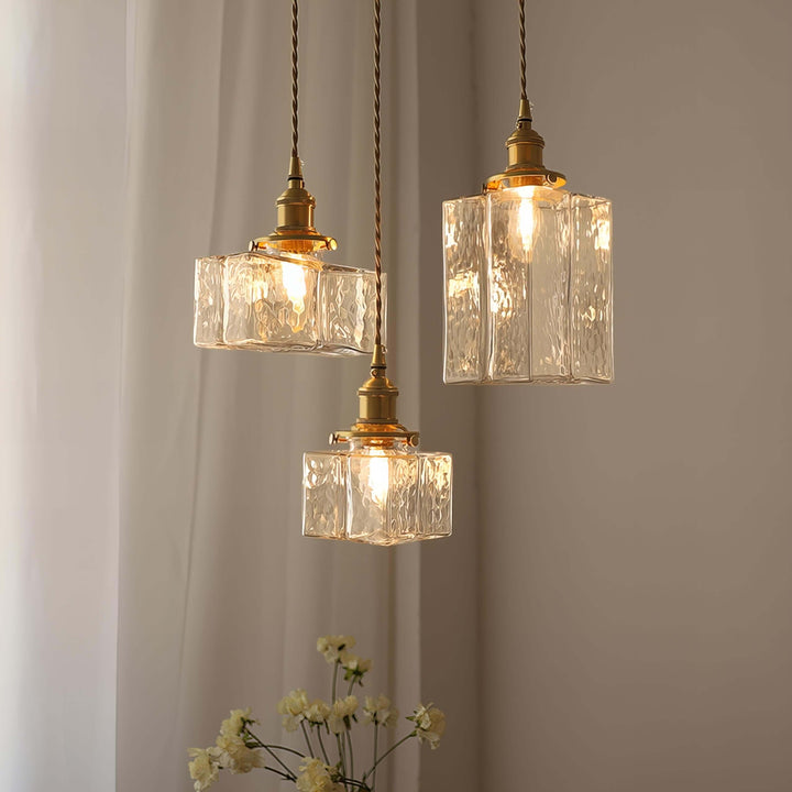 Moderne retro glas pendellampe