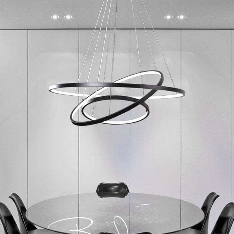 Moderne 3-ring LED loftslampe i stuen