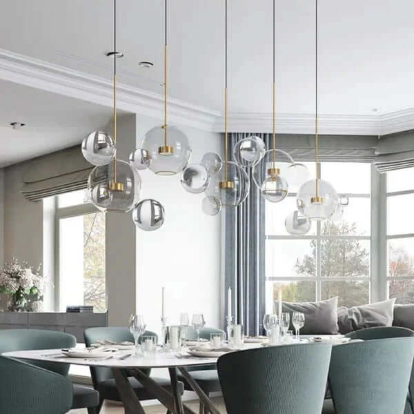 Moderne pendellampe set nedefra