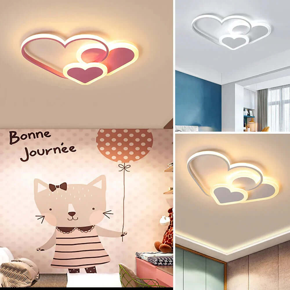 Børneværelses loftslampe med hjerteform