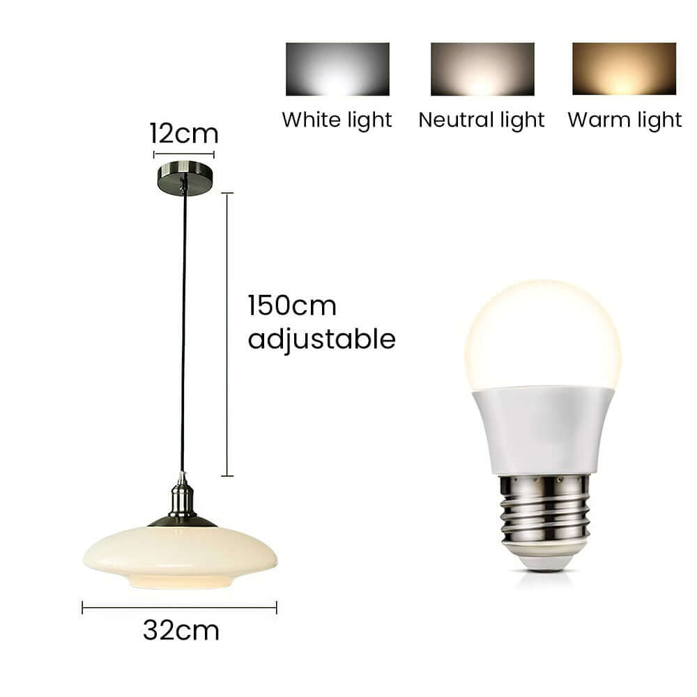 Moderne Hvid Glas Pendel