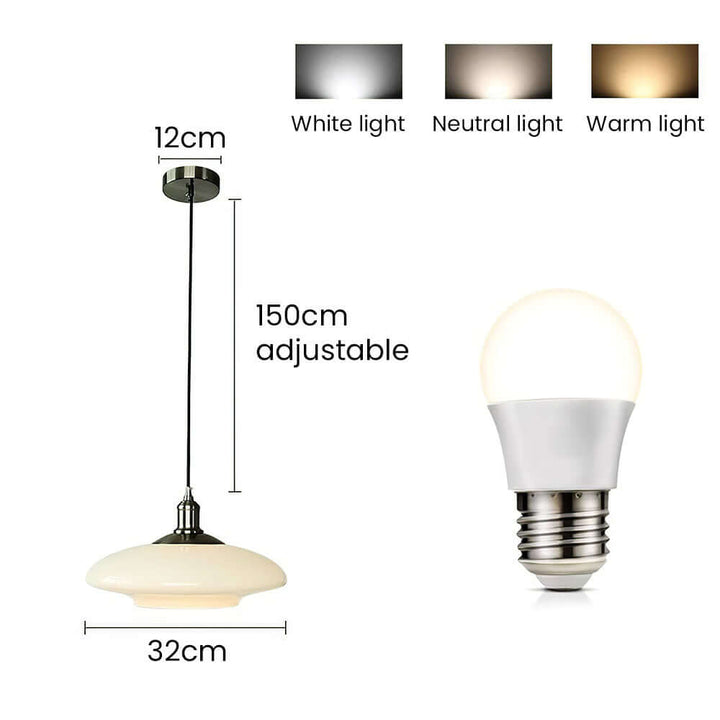 Moderne Hvid Glas Pendel