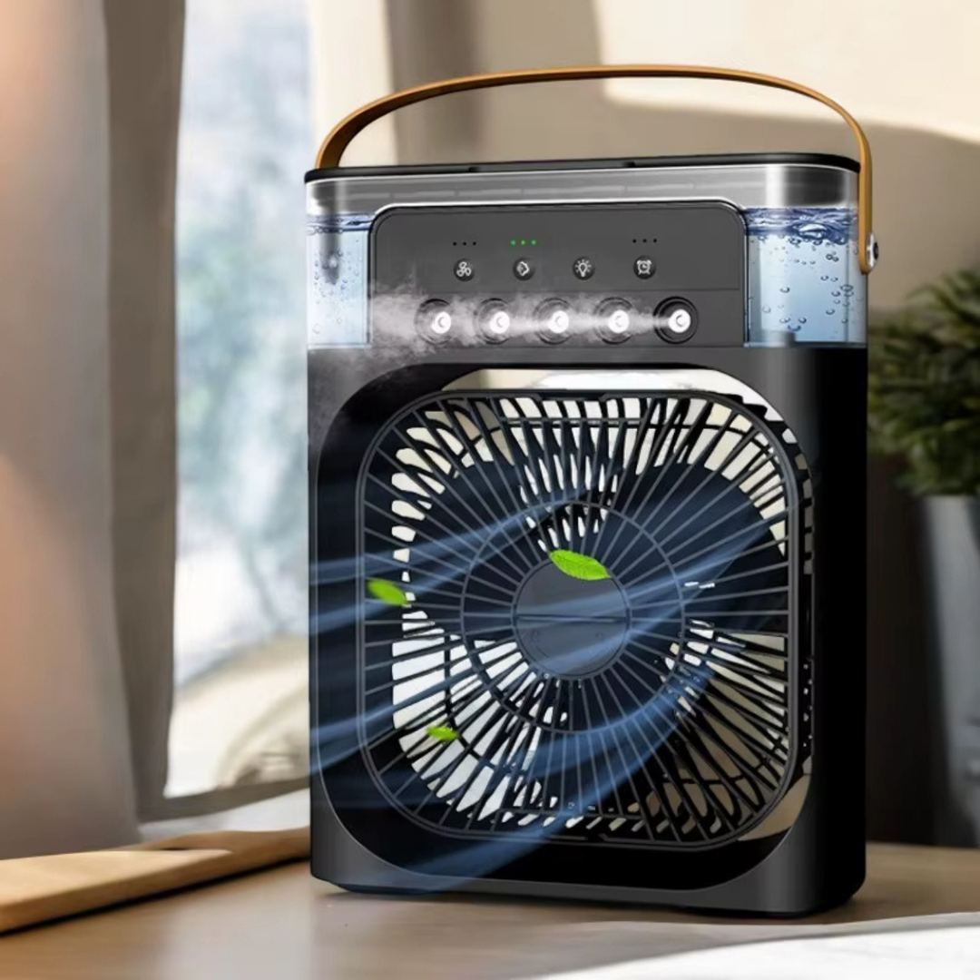 Kompakt AromaCool bordventilator med USB-tilslutning. Ideel til personlig køling om sommeren.
