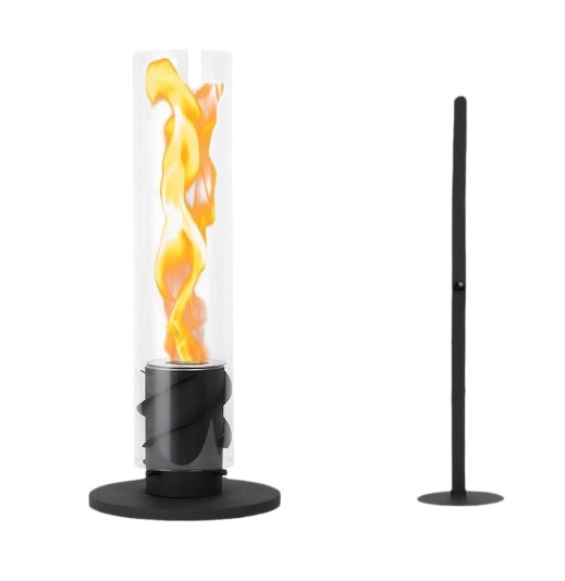 Moderne bordpejs med stilfuldt design og justerbare flammer, perfekt som dekorativt hjemmeaccent.