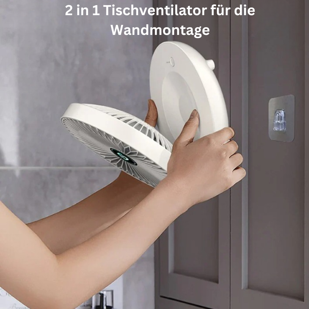 Multifunktionel vægventilator. Kompakt USB-drevet luftkøler, ideel til montering i soveværelse eller køkken.