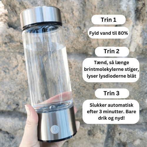Premium brintvandflaske for daglig vitalitet, energi og generel velvære.