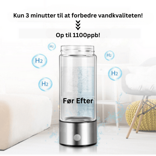 Brintvandflaske med antioxidantfordele, der støtter afgiftning og immunforsvar.