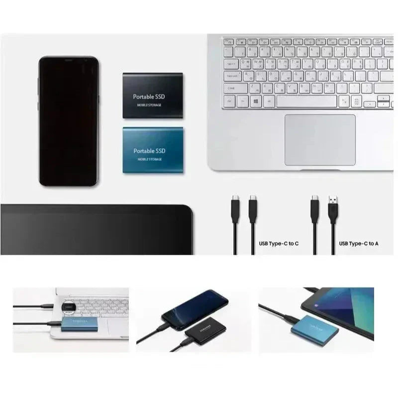 Lynhurtig ekstern SSD til dataoverførsel, optimal som backup løsning for laptop/PC.