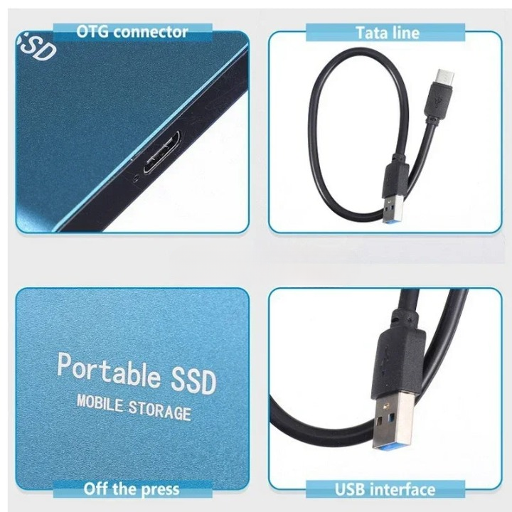 Bærbar USB-C SSD drive i sort, ideel til hurtig og sikker datalagring på farten.
