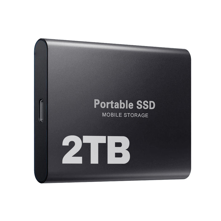 Ekstern solid state drive (blå) med høj kapacitet, essentielt pc/laptop tilbehør.