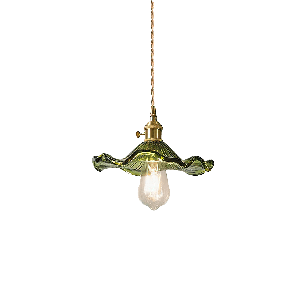 Hibiscus pendellampe, glas blomsterdesign lampe