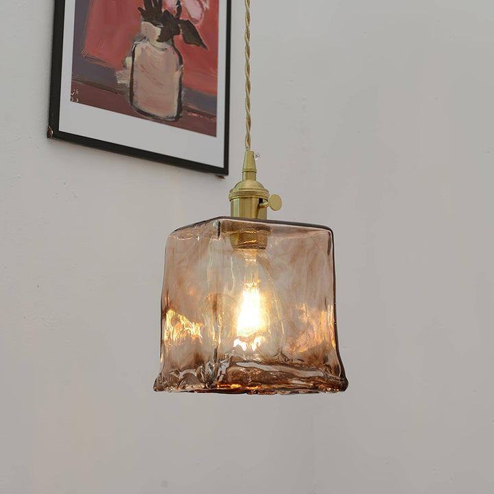 Rustik brun glas pendellampe soveværelses natlampe