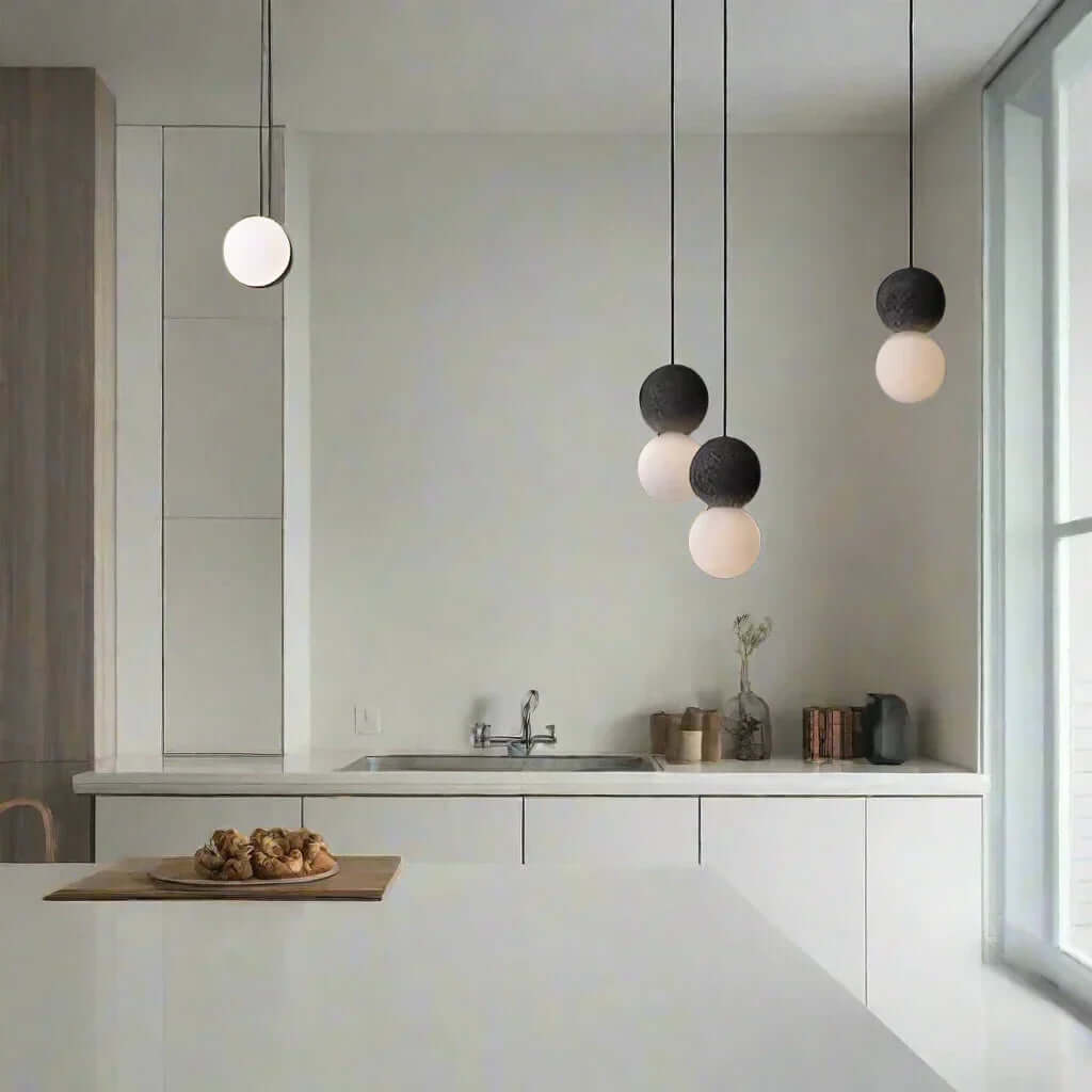 Moderne loftslampe med betonmønster og glas