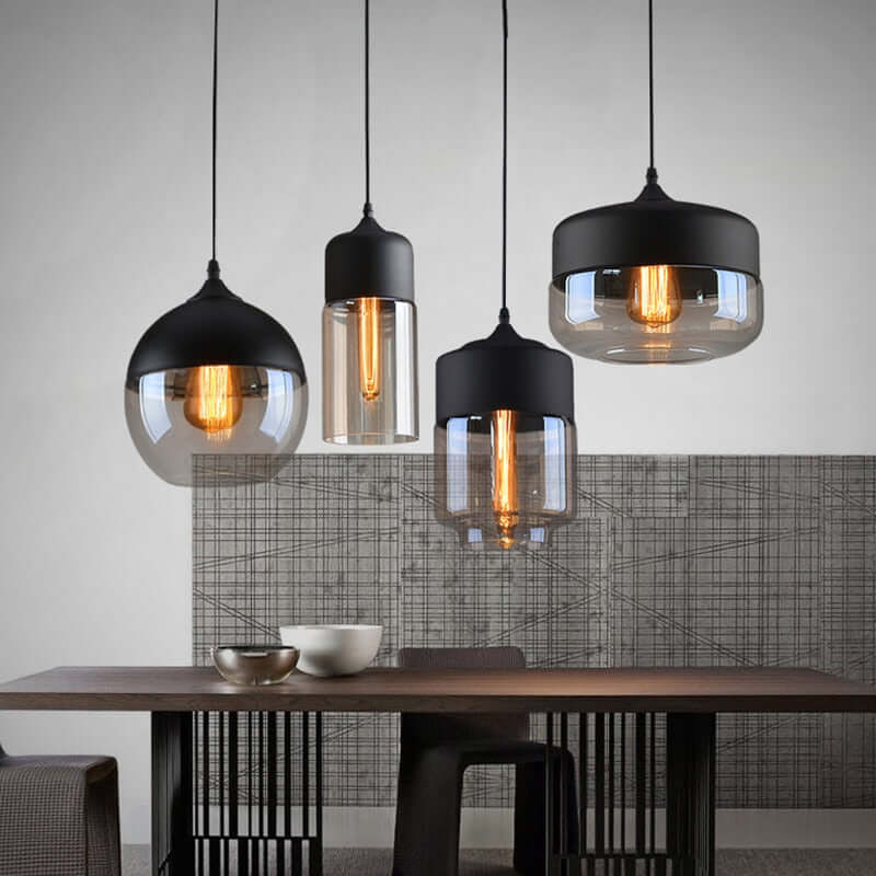 Modern Metal and Glass Ceiling Lamp