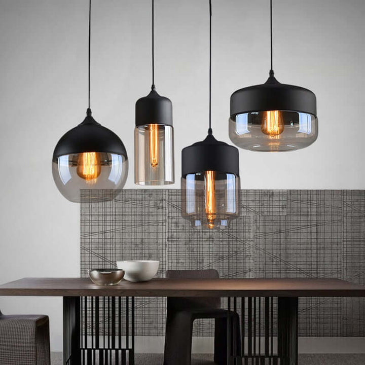 Modern Metal and Glass Ceiling Lamp