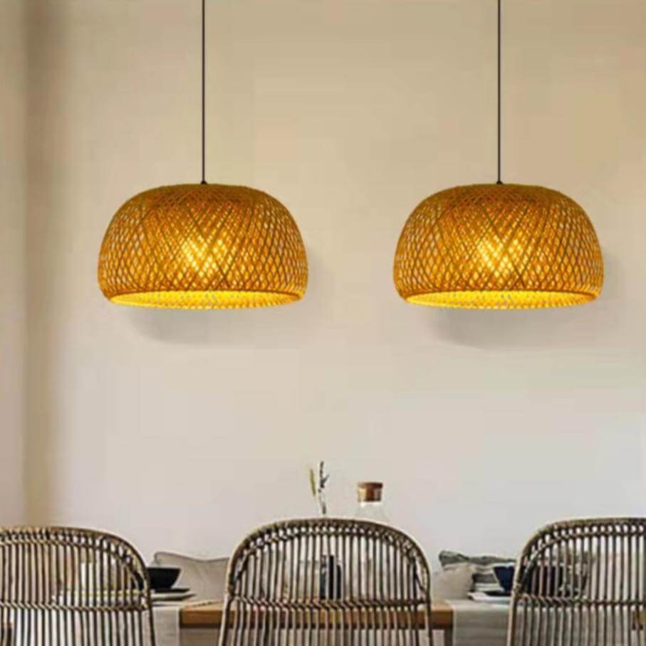 Bambus pendel lampe