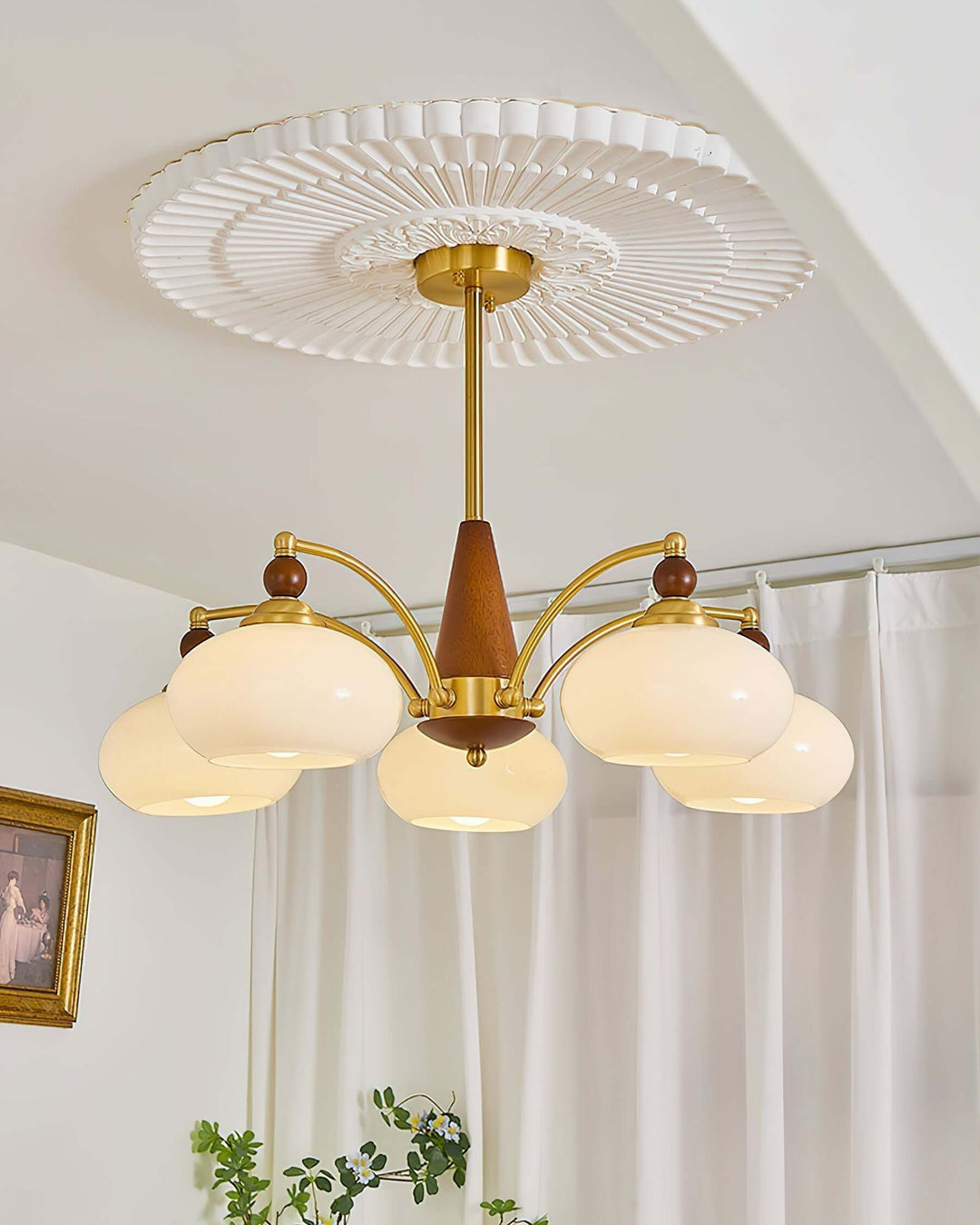 Retro loftlampe, 8 lyskilder størrelse 90cm