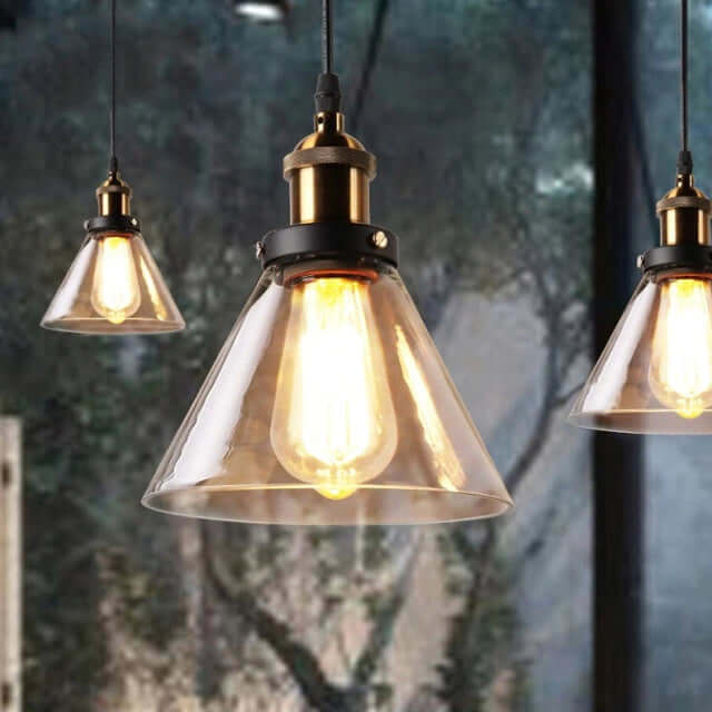 Vintage-inspireret glaspendel lampe