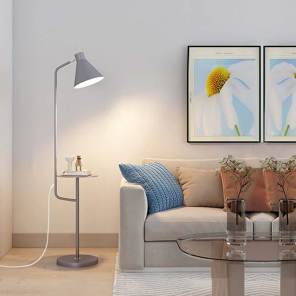 Moderne Gulvlampe med Bord - Stilfuld og Praktisk