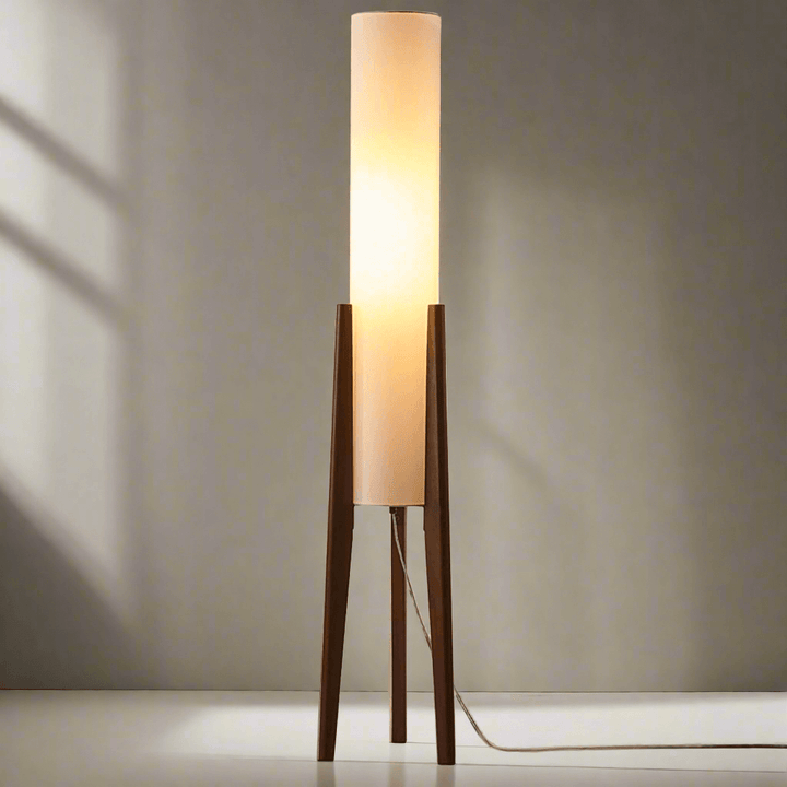 Bordlampe i valnød, massivt træ kunstlampe