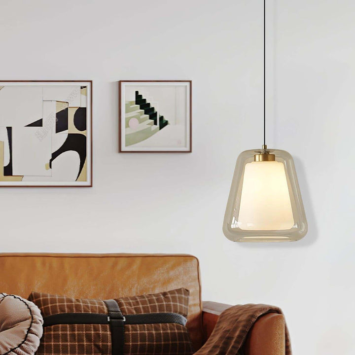 Moderne Pendel Lampe - Guld og Gennemsigtig