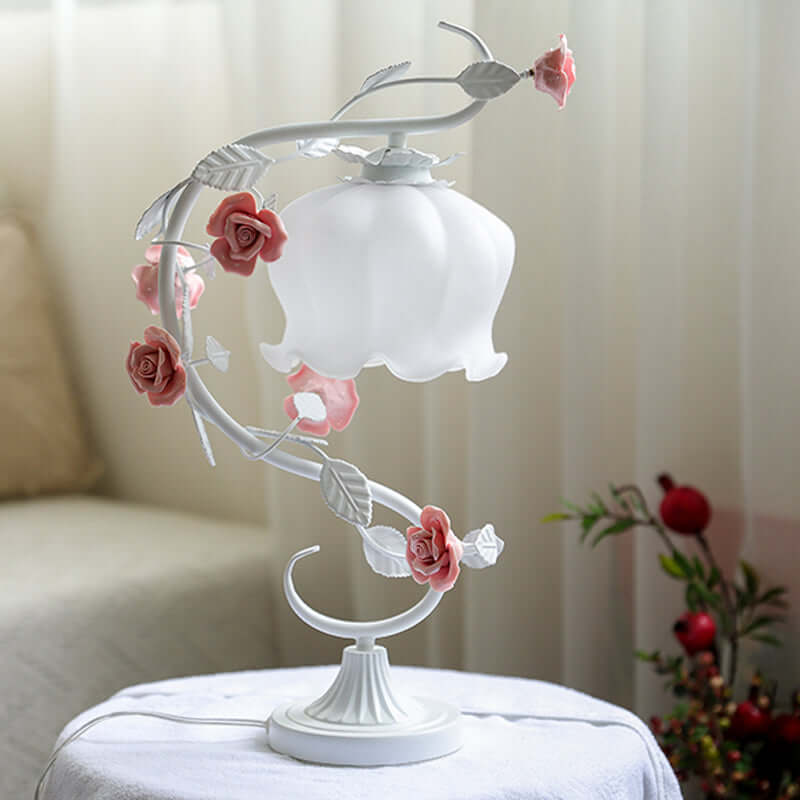 Elegant rose lamp creates ambiance