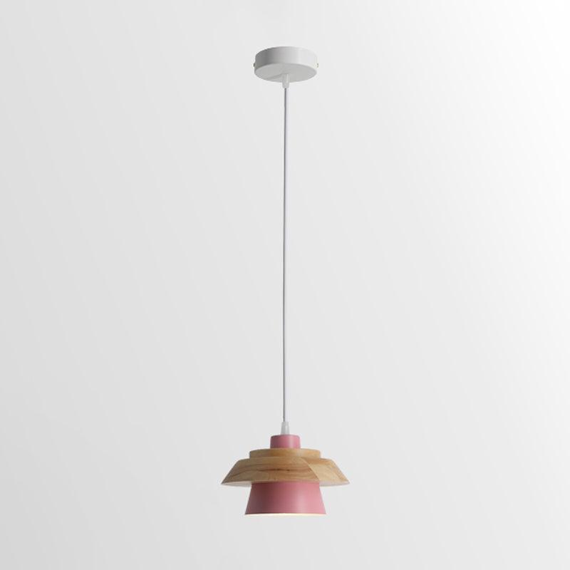 Moderne træ- og sten pendel lampe