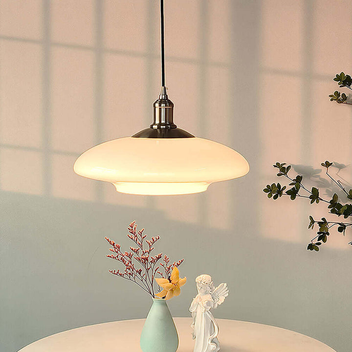 Moderne Hvid Glas Pendel